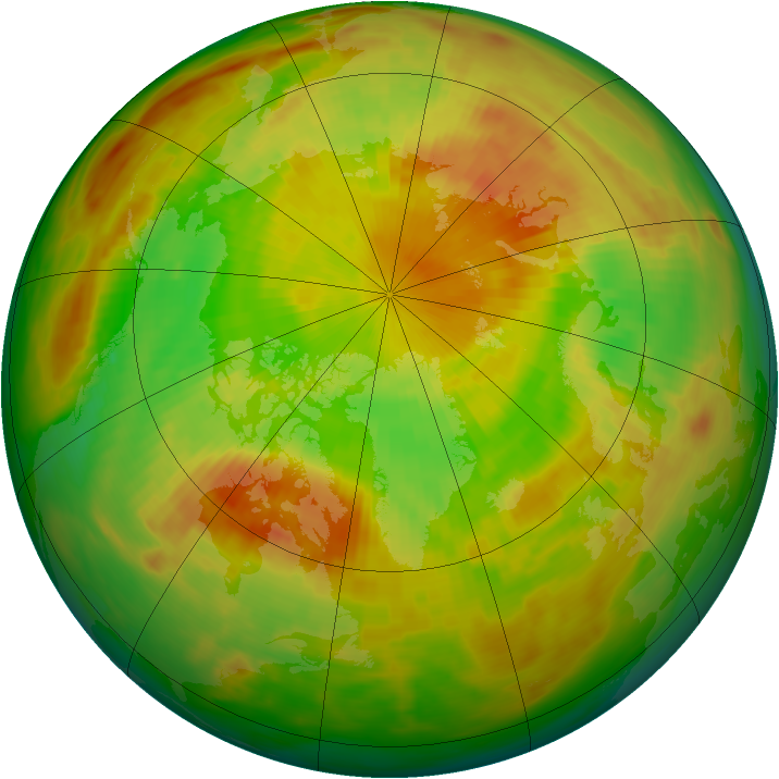 Arctic ozone map for 29 May 1981